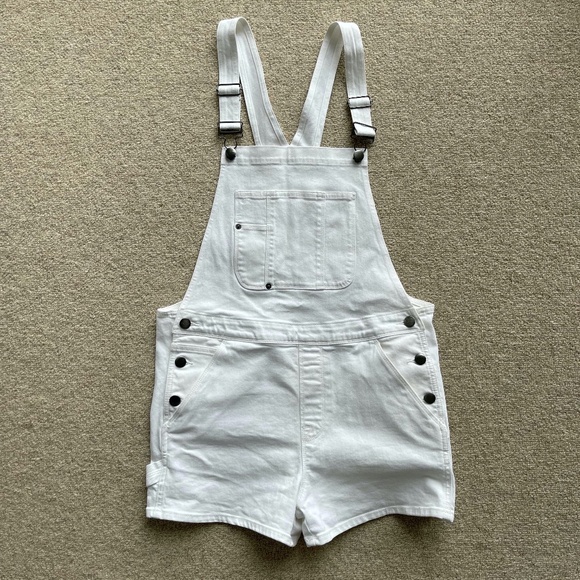 Frame Le Garcon White Short Overalls, M - Picture 1 of 13
